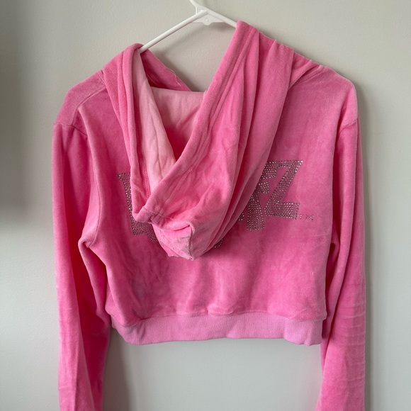 Bratz Pink Velvet Cropped Zip Hoodie - Picture 2 of 4